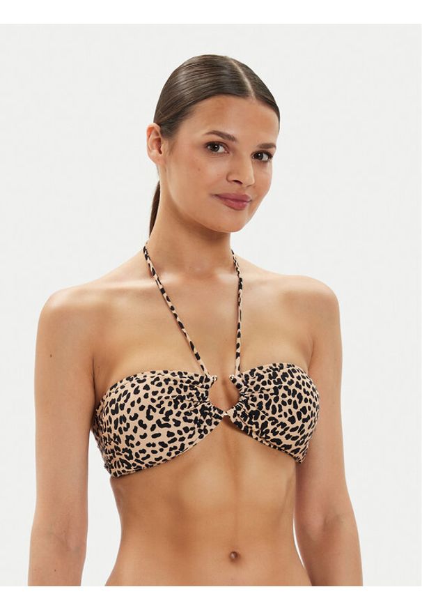 MICHAEL Michael Kors Góra od bikini MM29239 Beżowy. Kolor: beżowy. Materiał: syntetyk