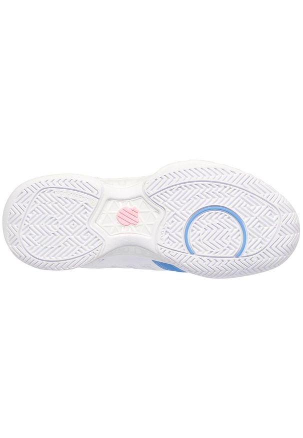 Buty do tenisa damskie K-Swiss Bigshot Light 4 Allcourt. Zapięcie: sznurówki. Kolor: biały, wielokolorowy, niebieski. Materiał: materiał, syntetyk, tkanina. Szerokość cholewki: normalna. Sport: tenis
