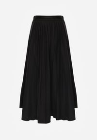 Renee - Czarna Rozkloszowana Spódnica z Wiskozy z Dodatkowym Paskiem z Klamrą Lowedina. Kolor: czarny. Materiał: wiskoza #2