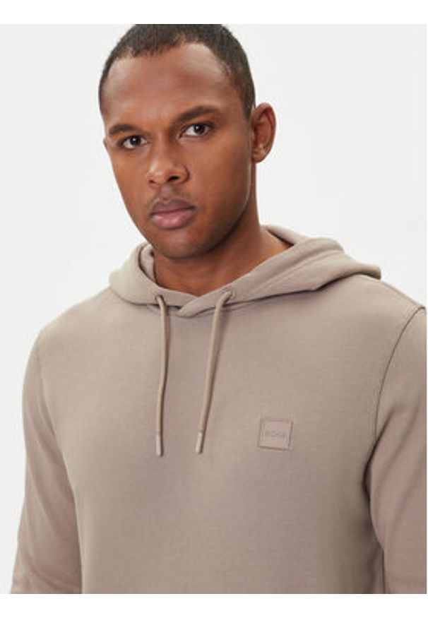 BOSS Bluza Wetalk 50509314 Khaki Regular Fit. Kolor: brązowy. Materiał: bawełna