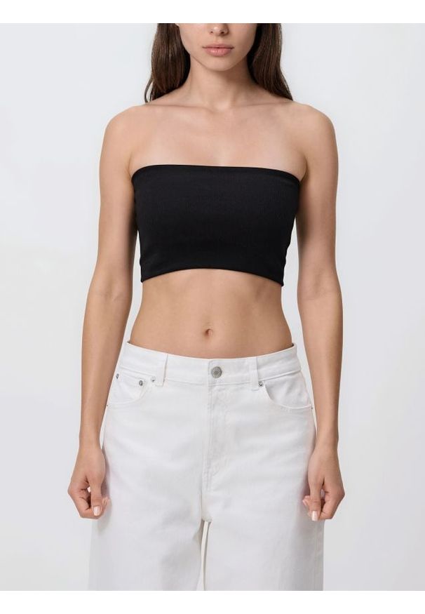 Reserved - Top bandeau - czarny. Kolor: czarny. Materiał: bawełna, dzianina