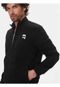 Karl Lagerfeld - KARL LAGERFELD Bluza 705712 500900 Czarny Regular Fit. Typ kołnierza: dekolt w karo. Kolor: czarny. Materiał: bawełna