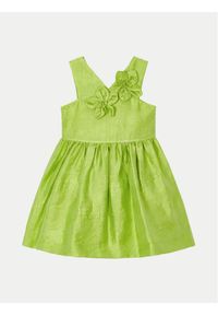 Mayoral Sukienka elegancka 3916 Zielony Regular Fit. Kolor: zielony. Materiał: len. Styl: elegancki #1