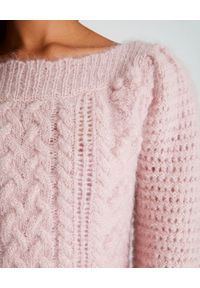 LOVE SHACK FANCY - Różowy sweter Vyoma. Kolor: różowy, wielokolorowy, fioletowy. Materiał: wełna. Wzór: ze splotem #2
