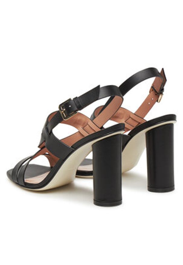 Pollini Sandały SA16358C0MTC0000 Czarny. Kolor: czarny. Materiał: skóra