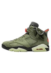 Buty do chodzenia męskie Nike Air Jordan 6 Retro Sp Travis Scott. Zapięcie: sznurówki. Kolor: zielony. Materiał: guma, skóra, syntetyk, materiał. Szerokość cholewki: normalna. Sport: turystyka piesza