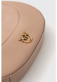 Pinko torebka skórzana kolor beżowy. Kolor: beżowy. Materiał: skórzane #2