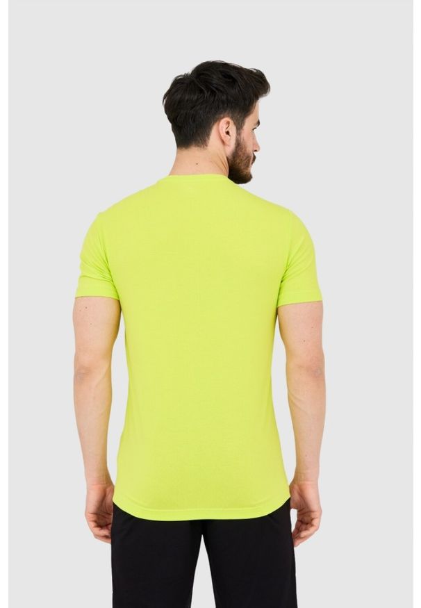 EA7 Emporio Armani - EA7 Zielony męski t-shirt z dużym białym logo, Rozmiar S. Kolor: zielony