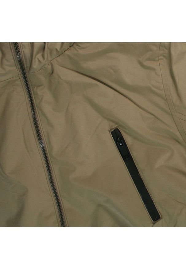 Brave Soul - Kurtka Beżowa Dłuższa Jesienno-Zimowa z Nieodpinanym Kapturem, Męska, Ocieplana -BRAVE SOUL. Typ kołnierza: kołnierzyk stójkowy. Kolor: beżowy, wielokolorowy, brązowy. Materiał: poliester, tkanina. Długość: długie. Sezon: zima, jesień