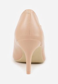 Born2be - Beżowe Czółenka na Szpilce Dimea. Okazja: na co dzień. Kolor: beżowy. Materiał: jeans. Wzór: aplikacja. Obcas: na szpilce. Styl: casual, elegancki #7