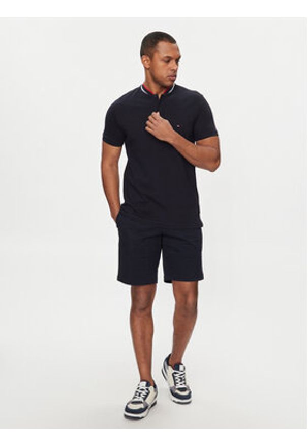 TOMMY HILFIGER - Tommy Hilfiger Polo Mao MW0MW34752 Granatowy Slim Fit. Typ kołnierza: polo. Kolor: niebieski. Materiał: bawełna