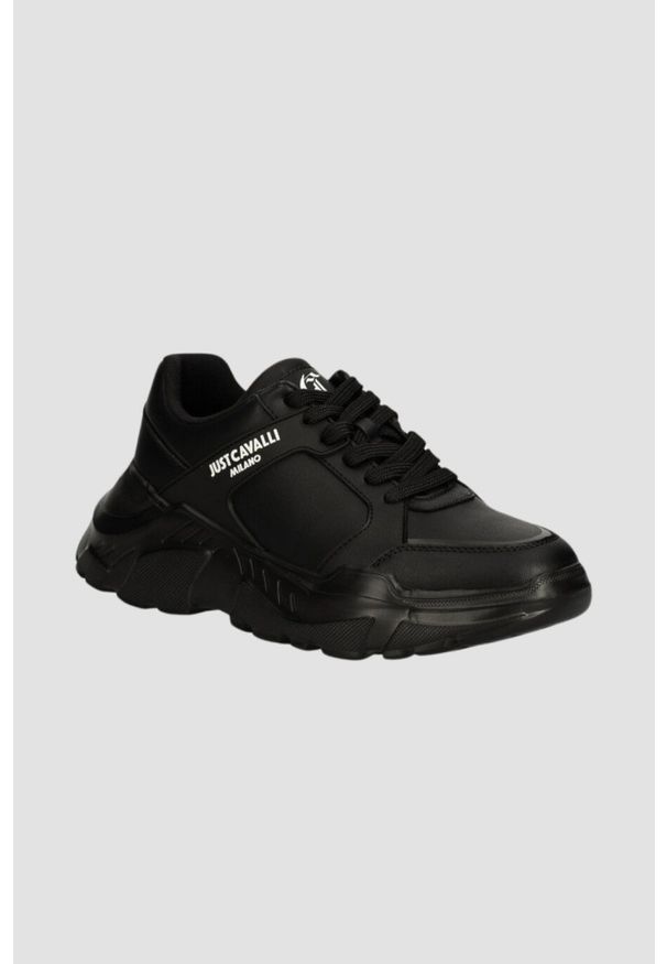 Just Cavalli - JUST CAVALLI Czarne sneakersy Fondo Casper, Rozmiar 45. Kolor: czarny