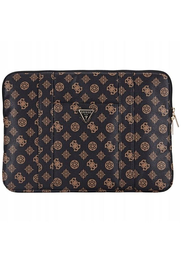 Torba Guess Sleeve 14" Peony Pocket Triangle czarny. Kolor: czarny