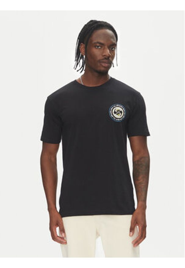 Quiksilver T-Shirt Circle Back Ss EQYZT08054 Czarny Regular Fit. Kolor: czarny. Materiał: bawełna