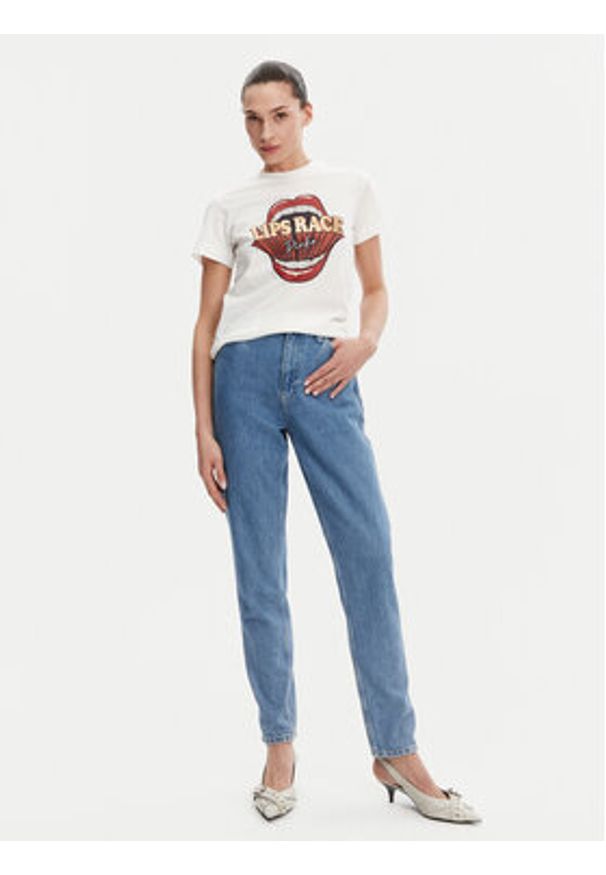 Pinko - PINKO T-Shirt Trapani 105050 A2D8 Biały Regular Fit. Kolor: biały. Materiał: bawełna