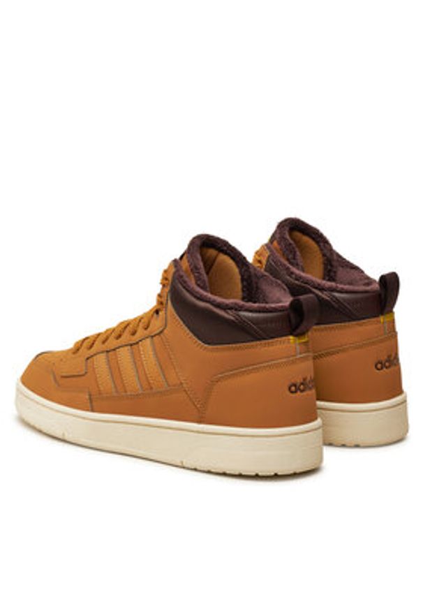 Adidas - adidas Sneakersy Rapid Court Mid Winterized JR0171 Brązowy. Kolor: brązowy. Materiał: skóra