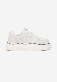 Born2be - Białe Sneakersy Letisa. Kolor: biały. Materiał: materiał. Szerokość cholewki: normalna #5