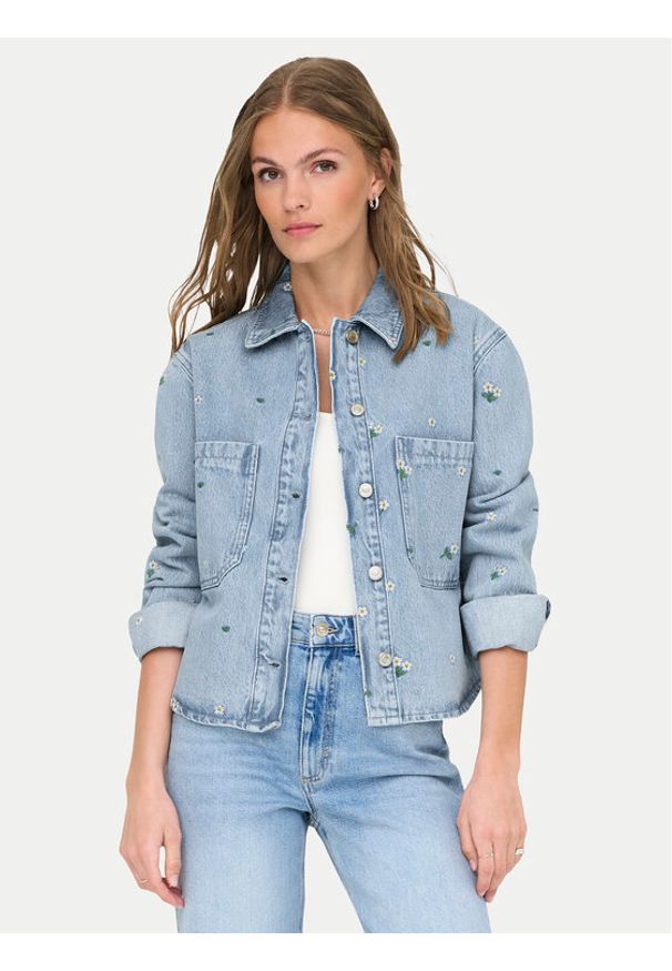 only - ONLY Koszula jeansowa Cassie 15349520 Niebieski Oversize. Kolor: niebieski. Materiał: bawełna