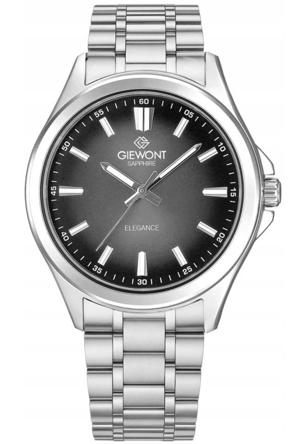 Zegarek Giewont Zegarek Męski Giewont Elegance Sapphire Srebrno Czarny GW5160-B2. Kolor: srebrny, czarny, wielokolorowy