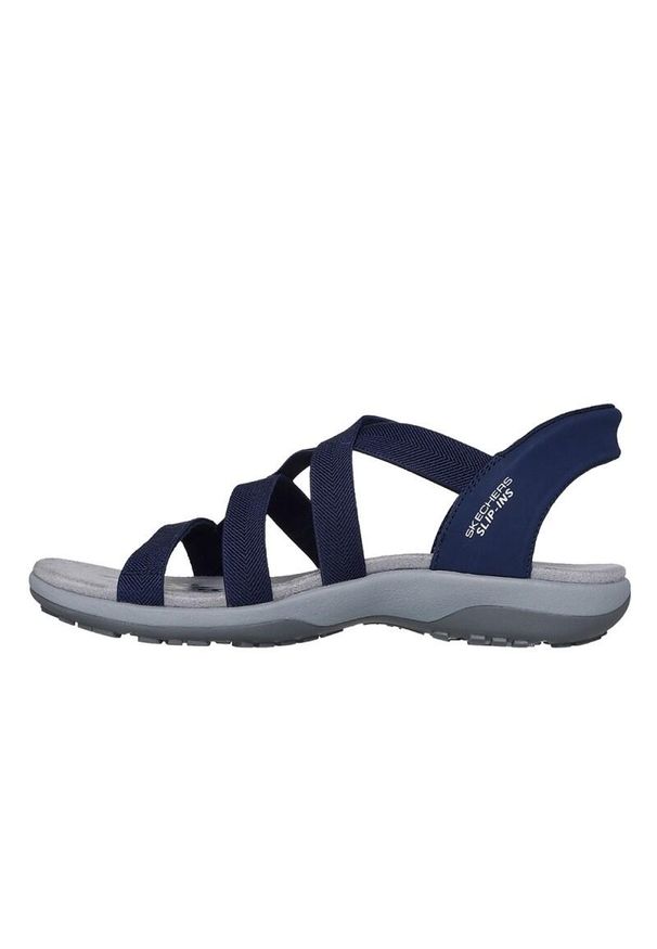 skechers - Sandały Skechers Model Reggae Slim Kolor Niebieski. Okazja: na plażę. Kolor: niebieski. Materiał: tkanina. Styl: sportowy