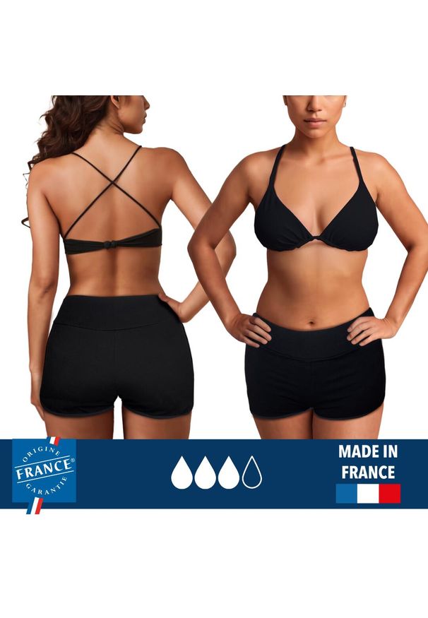 PLIM UNDERWEAR - Menstruacyjne szorty kąpielowe – duża chłonność. Kolor: czarny