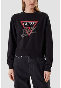 Guess - GUESS Czarna damska bluza Studded Love. Kolor: czarny