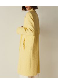 Marella - MARELLA - Żółty płaszcz Nicchia. Okazja: na co dzień. Kolor: żółty. Materiał: tkanina, materiał. Długość rękawa: długi rękaw. Długość: długie. Wzór: ze splotem. Sezon: wiosna. Styl: klasyczny, casual, elegancki #5