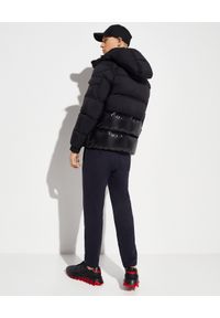 MONCLER - Czarna kurtka Maures. Kolor: czarny. Materiał: bawełna, dresówka, jeans, puch, tkanina. Długość rękawa: długi rękaw. Długość: długie. Wzór: nadruk #5