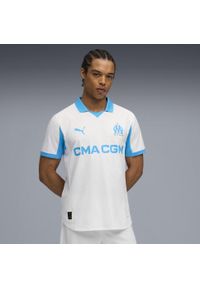 Puma - Męska koszulka domowa authentic PUMA Olympique Marsylia 25/26. Kolor: niebieski, wielokolorowy, biały. Sport: piłka nożna