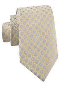 Krawat Męski - Bladożółty w Groszki - Alties. Kolor: żółty, złoty, wielokolorowy. Materiał: tkanina. Wzór: grochy. Styl: wizytowy, elegancki #1