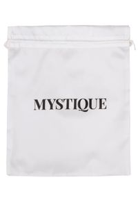 MYSTIQUE SHOES - Skórzane sandały z kryształami. Nosek buta: okrągły. Kolor: srebrny. Materiał: skóra. Wzór: aplikacja, paski #6