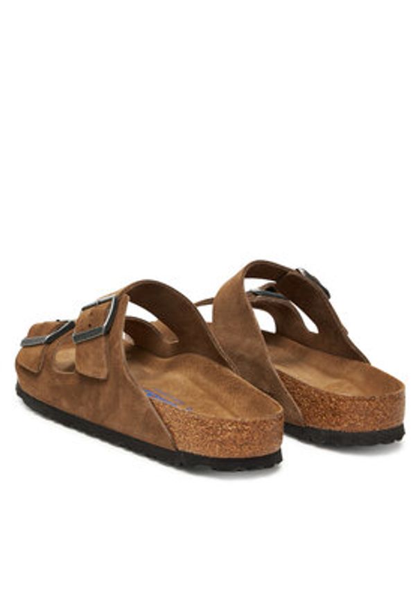 Birkenstock Klapki Arizona Sfb 1030863 Brązowy. Kolor: brązowy. Materiał: zamsz, skóra