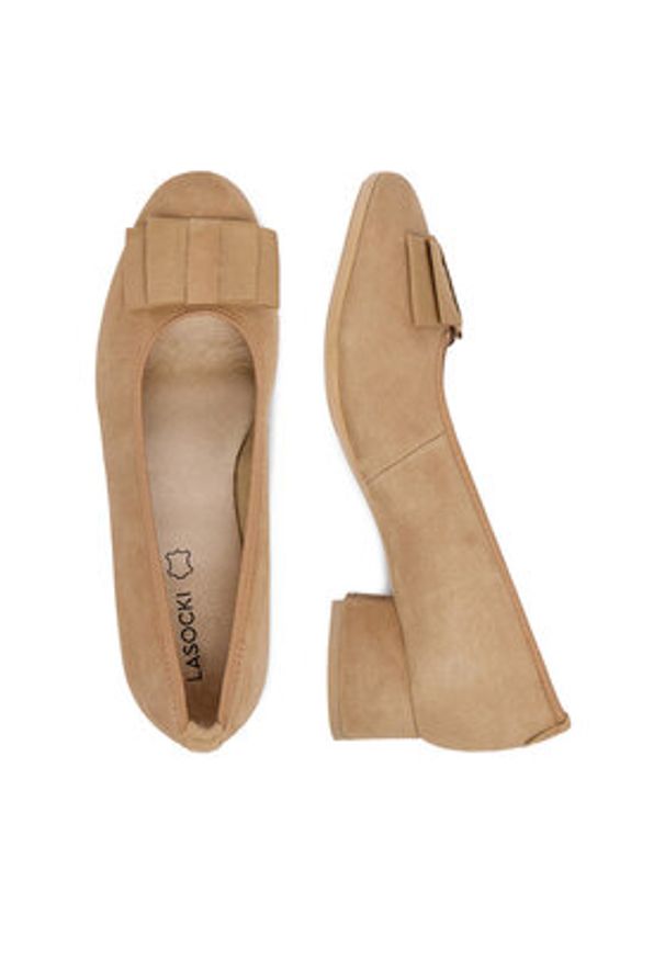 Lasocki Czółenka CEO-WPS-LILLY-04 Beżowy. Kolor: beżowy. Materiał: zamsz, skóra