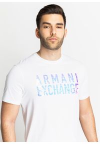 Koszulka męska Armani Exchange (3KZTGF ZJBVZ 1100). Kolor: biały