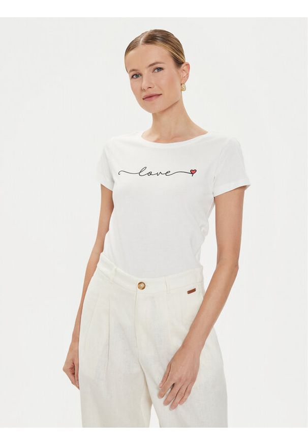 JDY T-Shirt Paris 15193227 Biały Regular Fit. Kolor: biały. Materiał: bawełna