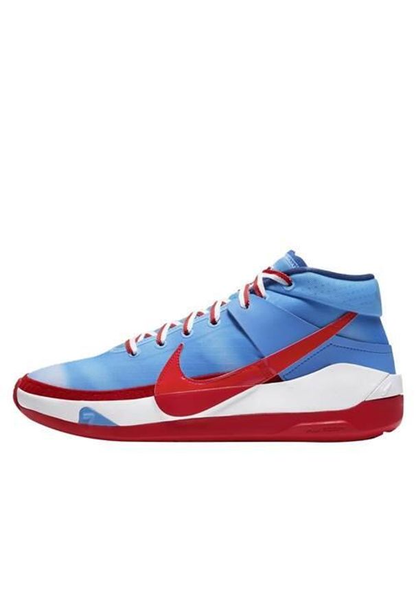Buty koszykarskie męskie Nike KD 13 Hardwood Classics. Wysokość cholewki: za kostkę. Zapięcie: sznurówki. Kolor: wielokolorowy, niebieski. Materiał: materiał, syntetyk, tkanina. Szerokość cholewki: normalna