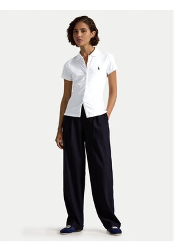 Polo Ralph Lauren Koszula 211939272002 Biały Slim Fit. Typ kołnierza: polo. Kolor: biały. Materiał: bawełna