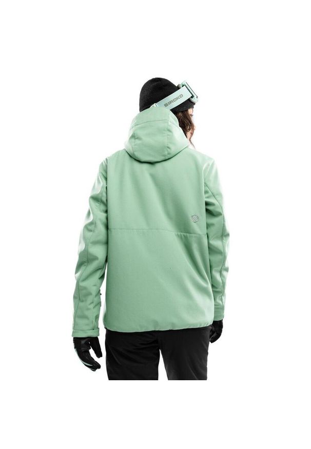 SIROKO - Damska kurtka snowboardowa Sporty zimowe Siroko W2-W Emerald. Kolor: zielony. Materiał: materiał, softshell. Sezon: zima. Sport: snowboard