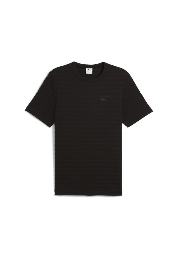 Puma - Koszulka Essentials Elevated Structured PUMA Black. Kolor: czarny. Wzór: haft. Sport: fitness