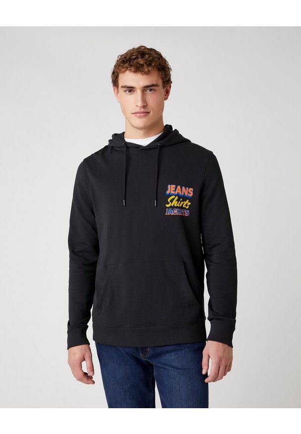 Wrangler - MĘSKA BLUZA WRANGLER HOODIE FADED BLACK W6E6IOXV6 112130731