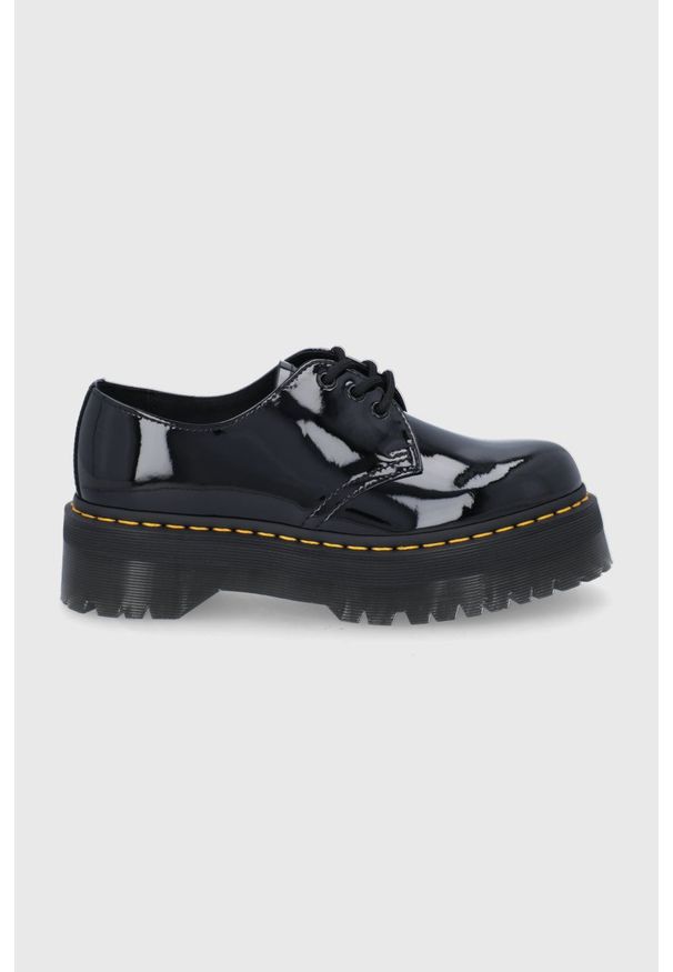 Dr. Martens - Półbuty skórzane 1461 Quad. Nosek buta: okrągły. Zapięcie: sznurówki. Kolor: czarny. Materiał: skóra