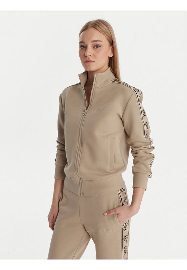 Guess Bluza V2YQ16 KB3P2 Beżowy Regular Fit. Kolor: beżowy. Materiał: bawełna