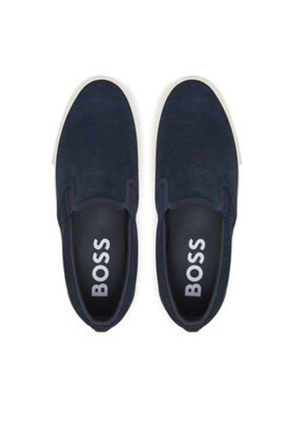 BOSS Tenisówki Aiden 50542116 Granatowy. Kolor: niebieski. Materiał: skóra, zamsz