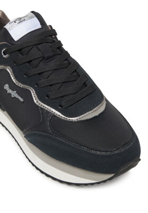 Pepe Jeans Sneakersy Rusper Glam W PLS600008 Czarny. Kolor: czarny. Materiał: materiał