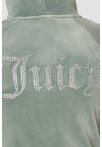 Juicy Couture - JUICY COUTURE Zielona damska bluza damska Madison Hoodie, Rozmiar M. Okazja: na co dzień. Kolor: zielony. Materiał: materiał. Styl: casual, klasyczny #2