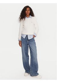 Tommy Jeans Sweter Cable Essential DW0DW22165 Biały Regular Fit. Kolor: biały. Materiał: bawełna #4