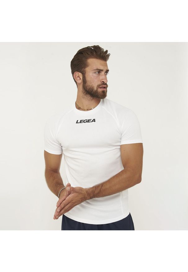 LEGEA - Koszulka multisport treningowa LIPSIA biała. Kolor: biały. Materiał: poliester. Sport: fitness