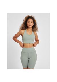 Damski biustonosz sportowy Hummel MT Grace. Kolor: wielokolorowy, szary, zielony. Materiał: dzianina, materiał. Wzór: jodełka. Sport: fitness #1