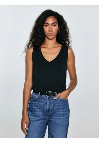 Big-Star - Koszulka damska na ramiączkach z wiskozy czarna Pistima 906. Kolor: czarny. Materiał: wiskoza. Długość rękawa: na ramiączkach. Styl: elegancki #1