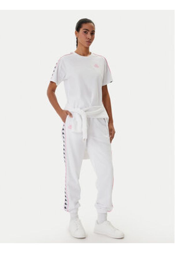 Kappa T-Shirt Banda Adi 371U6WW Biały Regular Fit. Kolor: biały. Materiał: bawełna